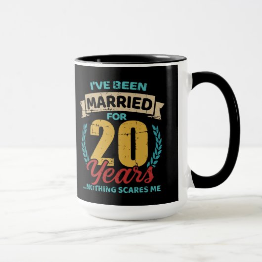 Verheiratet für 20 Jahre 20. Hochzeitstag Tasse (Rechts)