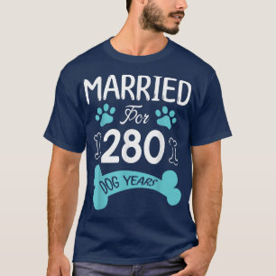 Verheiratet für 280 Hunde Jahre 40 Jahre Hochzeit T-Shirt