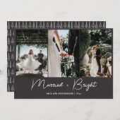 Verheiratet & hell Erstes Weihnachtskuchen Foto Feiertagskarte (Vorne/Hinten)