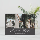 Verheiratet & hell Erstes Weihnachtskuchen Foto Feiertagskarte (Stehend Vorderseite)