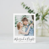 VERHEIRATET & HELL | Hochzeitserklärung Postkarte (Stehend Vorderseite)