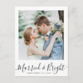 VERHEIRATET & HELL | Hochzeitserklärung Postkarte (Vorderseite)