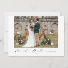Verheiratet & hell Moderne Minimal Foto Card für d Feiertagskarte
