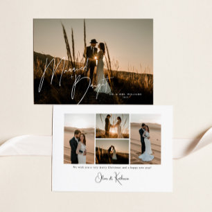 Verheiratet + Hell Neuvermählte Schrift Vollfoto Feiertagskarte