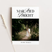 Verheiratet & hell Neuvermählte Weihnachtsfotokart Feiertagskarte