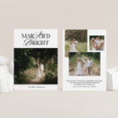 Verheiratet & hell Neuvermählte Weihnachtsfotokart Feiertagskarte