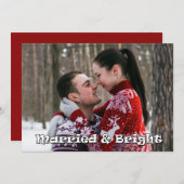 Verheiratet & hell Neuvermähltes Foto Feiertagskarte (Vorne/Hinten)