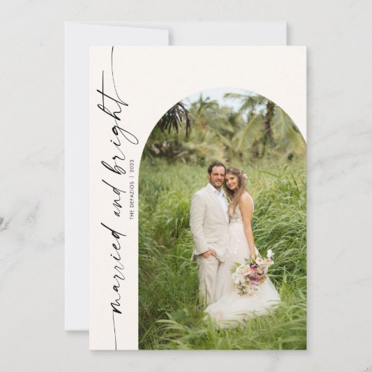 Verheiratet & hell Weihnachtskarte Foto Einladung (Vorderseite)