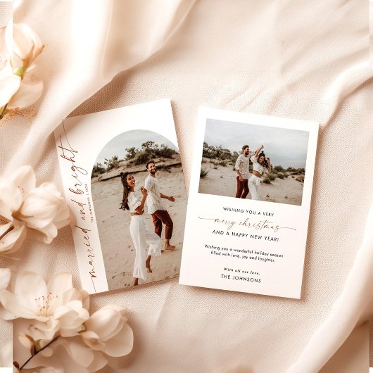 Verheiratet & hell Weihnachtskarte Foto Einladung