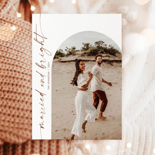 Verheiratet & hell Weihnachtskarte Foto Einladung