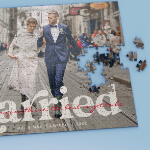 Verheiratet Hochzeitsfoto von Neuvermählten Pers Puzzle