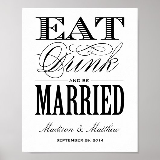 Verheiratet | Hochzeitssymbol Poster (Vorne)
