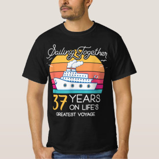 Verheiratet in 37 Jahren Hochzeit Jahrestag Kreuzf T-Shirt
