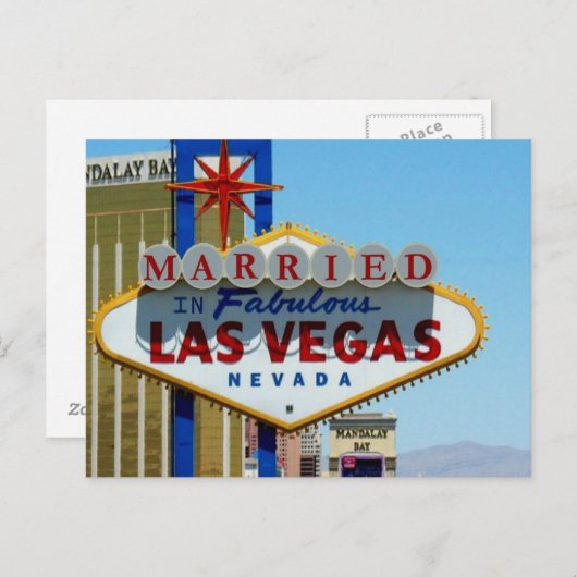 VERHEIRATET in der Fabulous Las Vegas Postkarte (Vorne/Hinten)