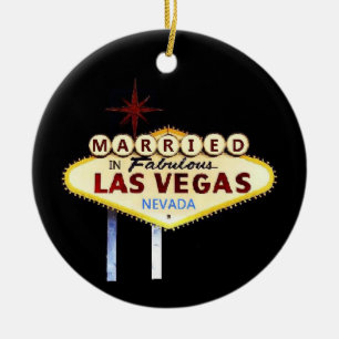 VERHEIRATET in der Las- Vegasandenken-Verzierung Keramik Ornament