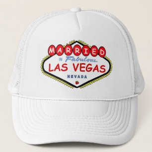 VERHEIRATET in der Las- Vegaskirschlogokappe Truckerkappe