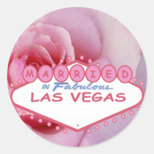 VERHEIRATET in Fabullen Las Vegas Aufkleber Rosa R