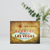 Verheiratet in Fabulous LAS VEGAS Ankündigungspostkarte (Stehend Vorderseite)