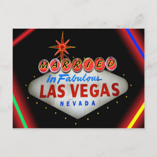 Verheiratet in fabulous Las Vegas Hochzeitseinladu Postkarte