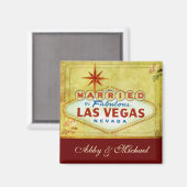 Verheiratet in Fabulous Las Vegas - Vintag Magnet (Vorderseite/Rückseite)