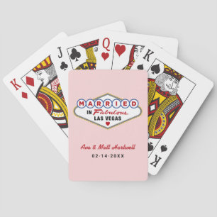 Verheiratet in Fabulous Las Vegas Wedding Monogram Spielkarten
