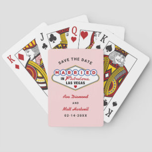 Verheiratet in Fabulous Vegas Wedding Save the Dat Spielkarten