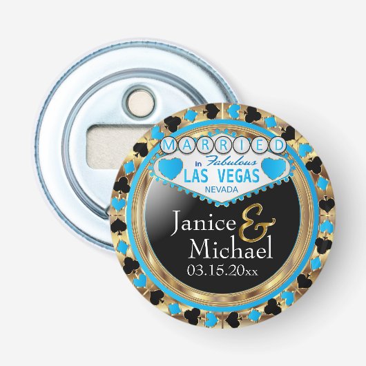 Verheiratet in Las Vegas - Baby Blue Flaschenöffner (Vorderseite)