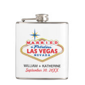 VERHEIRATET IN LAS VEGAS Flask Brautparty Geschenk Flachmann (Vorderseite)