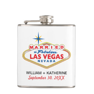 VERHEIRATET IN LAS VEGAS Flask Brautparty Geschenk Flachmann