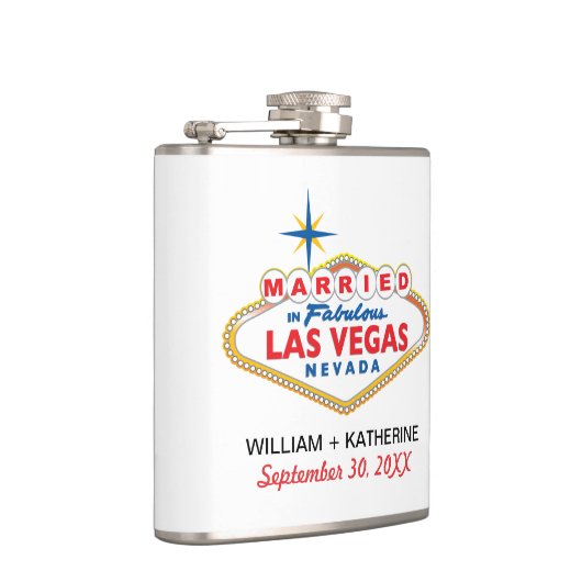 VERHEIRATET IN LAS VEGAS Flask Brautparty Geschenk Flachmann (Rechts)