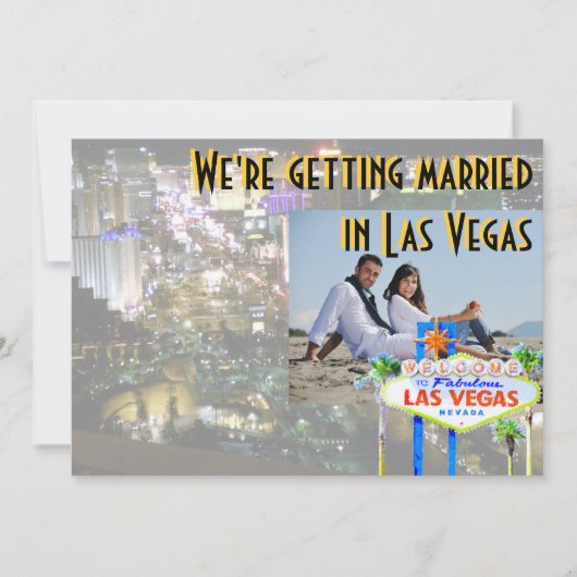 Verheiratet in Las Vegas Fotokarte Einladung (Vorderseite)