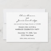 Verheiratet in Las Vegas Hochzeitsfeier Einladung (Rückseite)