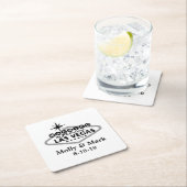 Verheiratet in Las Vegas Personalisierte Gastgesch Rechteckiger Pappuntersetzer (Vor Ort)