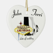 Verheiratet in Las Vegas Personalisierte Keramik Keramik Ornament (Rechts)