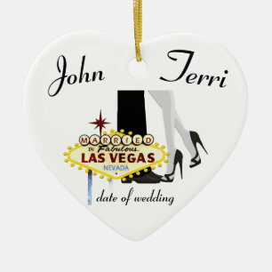 Verheiratet in Las Vegas Personalisierte Keramik Keramik Ornament