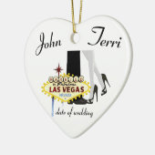 Verheiratet in Las Vegas Personalisierte Keramik Keramik Ornament (Links)
