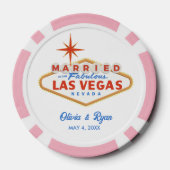 Verheiratet in Las Vegas Pink Casino Gastgeschenk Pokerchips (Rückseite)
