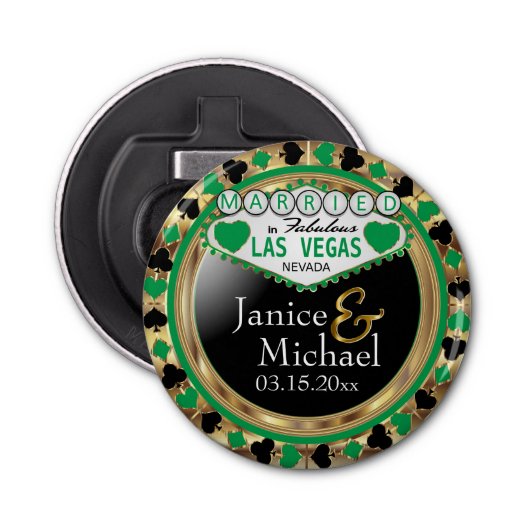 Verheiratet in Las Vegas Style - Green Flaschenöffner (Vorderseite)