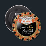 Verheiratet in Las Vegas Style - Orange Flaschenöffner<br><div class="desc">Flaschenöffner. In einem verheirateten Design im Las Vegas-Stil mit orangefarbenem und vergoldetem Metall-Look für Sie bereit zu personalisieren. Weitere Farben sind verfügbar. 📌 Wenn Sie weitere Anpassungen benötigen, klicken Sie bitte auf den Button "Weitere Anpassungen vornehmen" oder "Design anpassen oder bearbeiten" und verwenden Sie unser Designwerkzeug, um die Größe, den...</div>