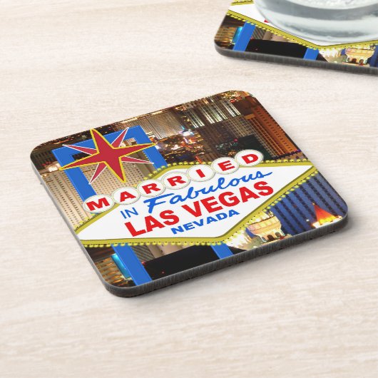 Verheiratet in LAS VEGAS-Untersetzer Getränkeuntersetzer (Linke Seite)