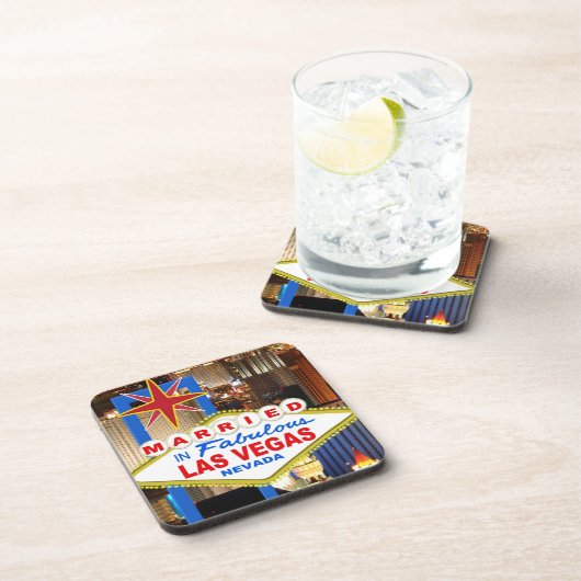 Verheiratet in LAS VEGAS-Untersetzer Getränkeuntersetzer (Rechte Seite)