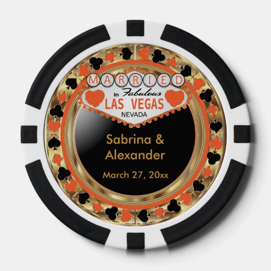 Verheiratet in Las Vegas - Vielen Dank | Orange Pokerchips (Vorderseite)