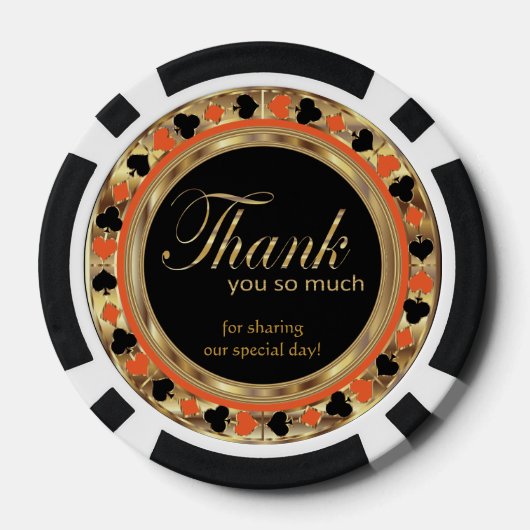 Verheiratet in Las Vegas - Vielen Dank | Orange Pokerchips (Rückseite)