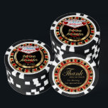 Verheiratet in (Stadt und Staat hinzufügen) Pokerchips<br><div class="desc">Poker Chips im Casino-Stil. Hochzeit in (Stadt und Staat hinzufügen). Mit tiefem Rot-, Gold- und Schwarz-Design für Sie bereit, um sich zu personalisieren. Das macht ein großartiges Gastgeschenk für Ihre Gäste. Weitere Farben sind verfügbar. ✔ Hinweis: Nicht alle Vorlagenbereiche müssen geändert werden. 📌 Wenn Sie weitere Anpassungen benötigen, klicken Sie...</div>