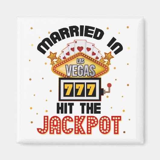 Verheiratet in Vegas Jackpot Casino Wedding Couple Magnet (Vorne)