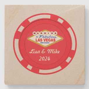 Verheiratet in Vegas Poker Chip Stone Untersetzer