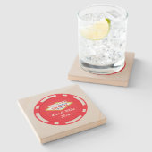 Verheiratet in Vegas Poker Chip Stone Untersetzer (Seitenansicht)