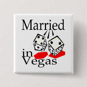 Verheiratet in Vegas (Würfel) Button