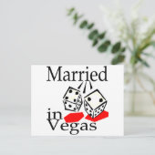 Verheiratet in Vegas (Würfel) Postkarte (Stehend Vorderseite)