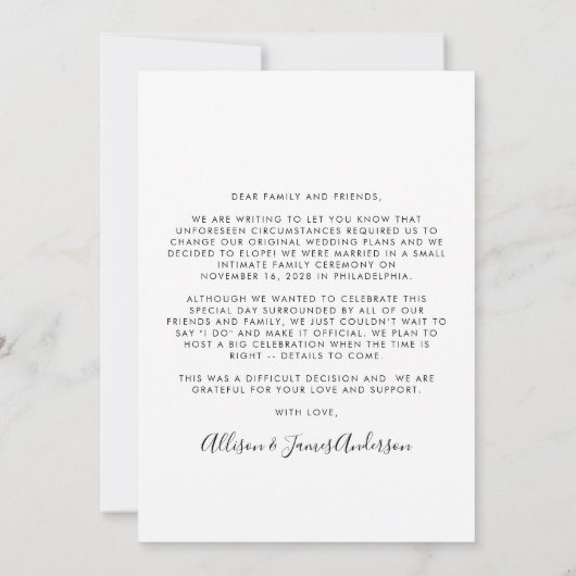 Verheiratet jetzt feiern Spätere Entfaltung des Fo (Rückseite)